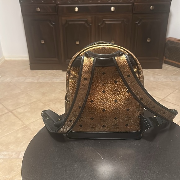 MCM Gold and Black Backpack - Picture 5 of 5